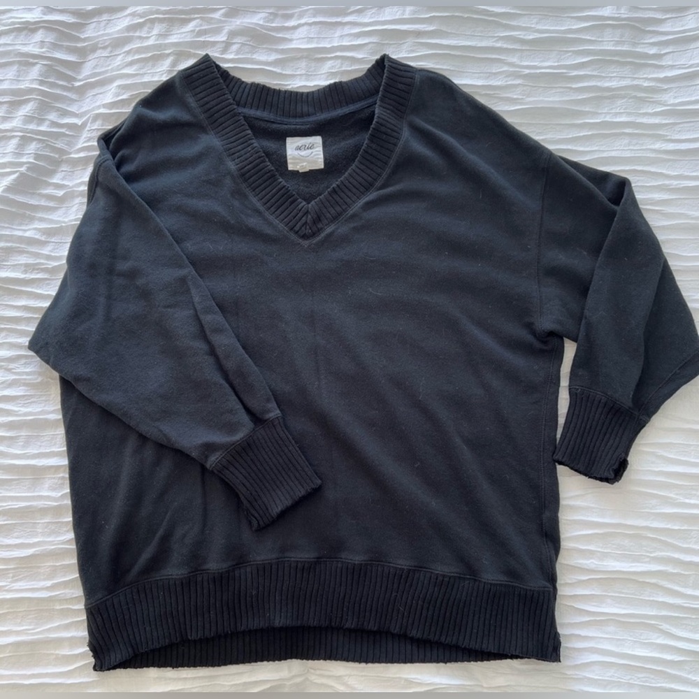 Aerie Black oversized sweatshirt, size medium, black